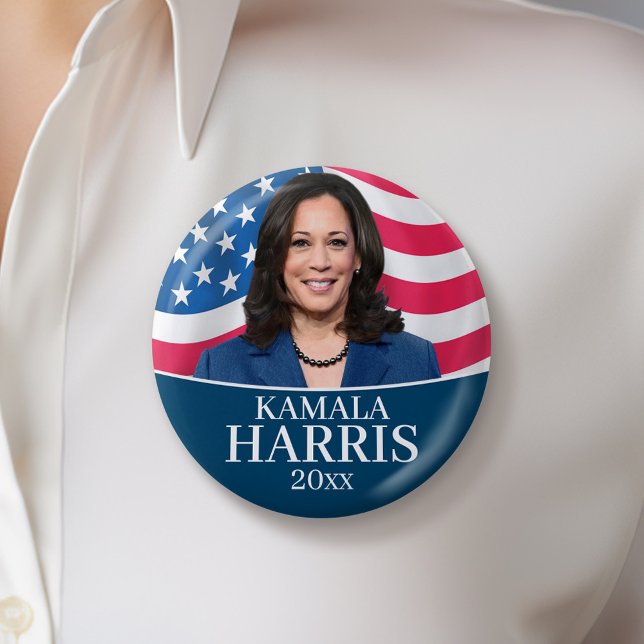 Kamala Harris für den Präsidenten - Flagge Button (Kamala Harris Campaign Button - Great Rally button for the Next Election)