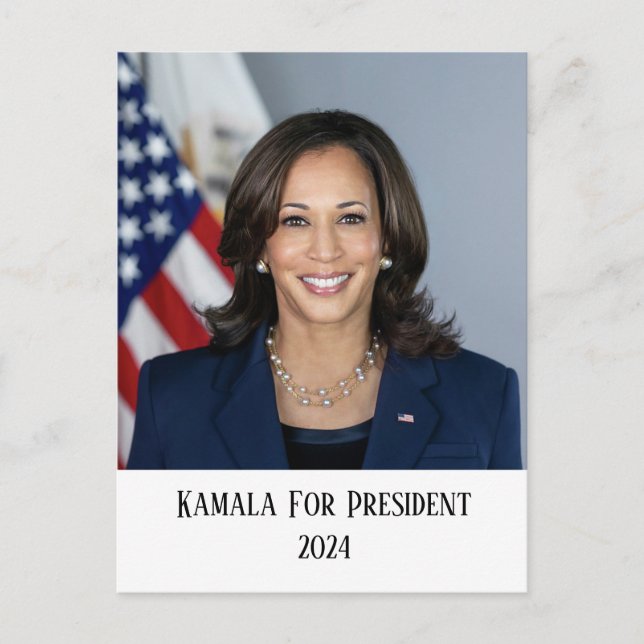 Kamala Harris für den Präsidenten Postkarte (Vorderseite)