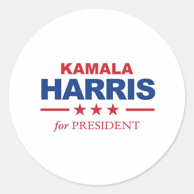 Kamala Harris für den Präsidenten - Runder Aufkleber (Vorderseite)