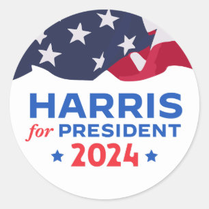 Kamala Harris für die amerikanische Flagge des Prä Runder Aufkleber