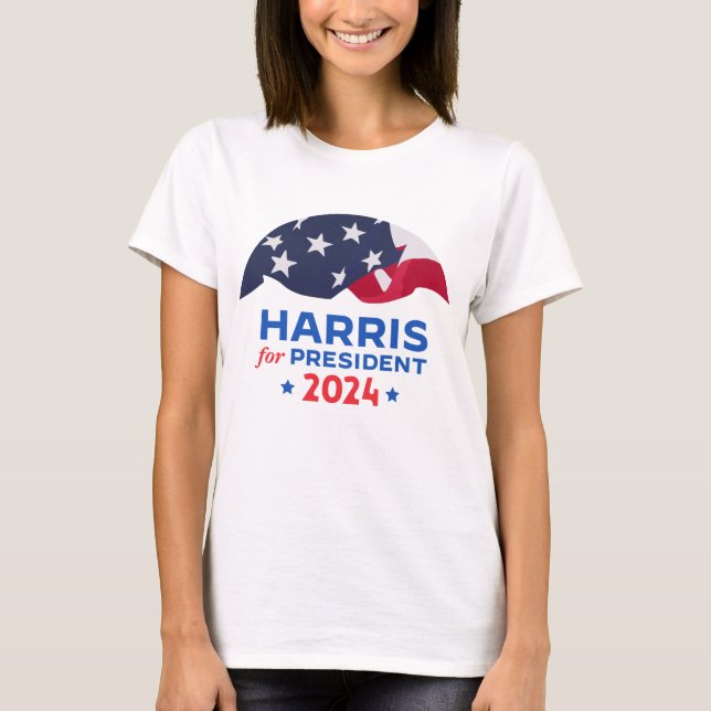 Kamala Harris für die amerikanische Flagge des Prä T-Shirt (Vorderseite)