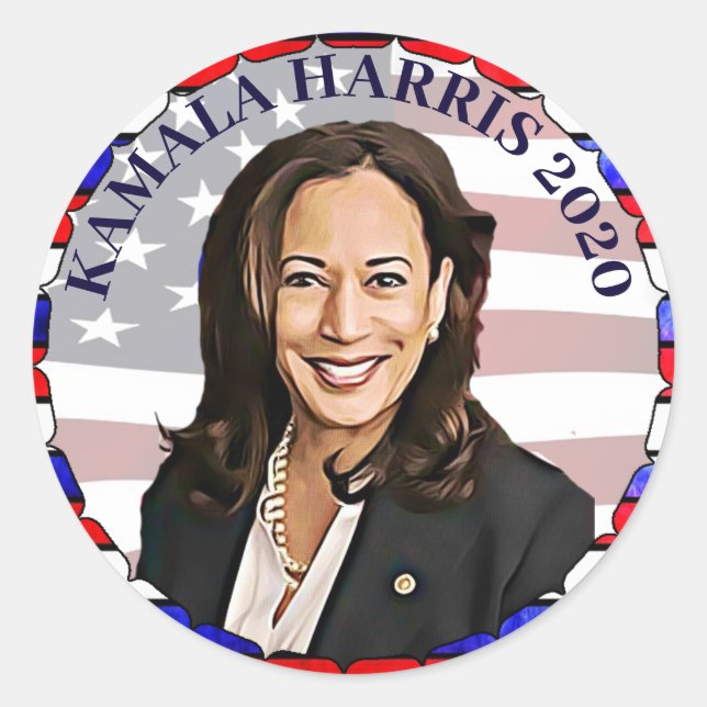 Kamala Harris für die Präsidentschaftswahl 2020 Runder Aufkleber (Vorderseite)