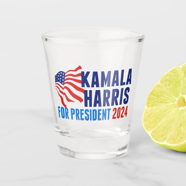 Kamala Harris für die Präsidentschaftswahl 2024 Schnapsglas (Vorderseite)