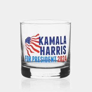 Kamala Harris für die Präsidentschaftswahl 2024 Whiskyglas