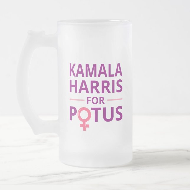 Kamala Harris für POTUS I Mattglas Bierglas (Links)
