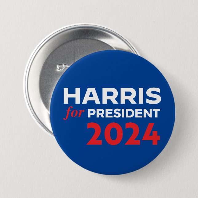 Kamala Harris für Präsident 2024 Button (Vorne & Hinten)