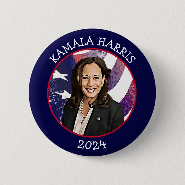 Kamala Harris für Präsident 2024 Button (Vorderseite)