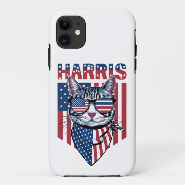 Kamala Harris für Präsident 2024 Funny Cat Case-Mate iPhone Hülle (Rückseite)