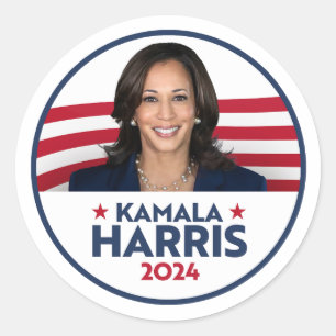 Kamala Harris für Präsident 2024 Runder Aufkleber