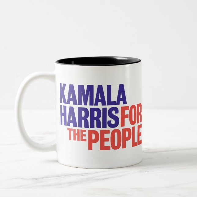 Kamala Harris für Präsident 2024 Zweifarbige Tasse (Links)