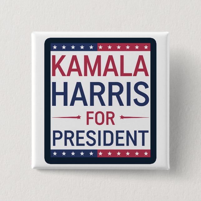 Kamala Harris für Präsident Button (Vorderseite)