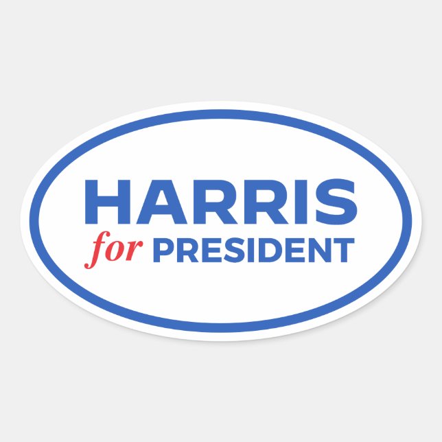 Kamala Harris für Präsident Ovaler Aufkleber (Vorderseite)
