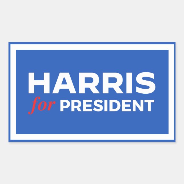 Kamala Harris für Präsident Rechteckiger Aufkleber (Vorderseite)