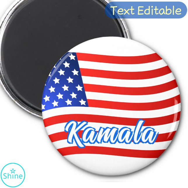 Kamala Harris für Präsidentin Elegant Script US Fl Magnet (Von Creator hochgeladen)
