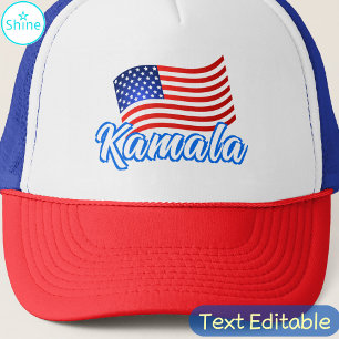 Kamala Harris für Präsidentin Elegant Script US Fl Truckerkappe