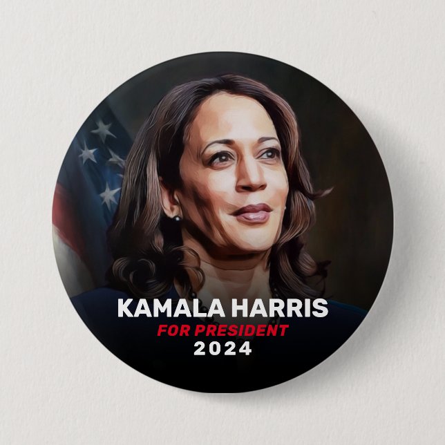 Kamala Harris für Wahlkampffunktion des Präsidente Button (Vorderseite)