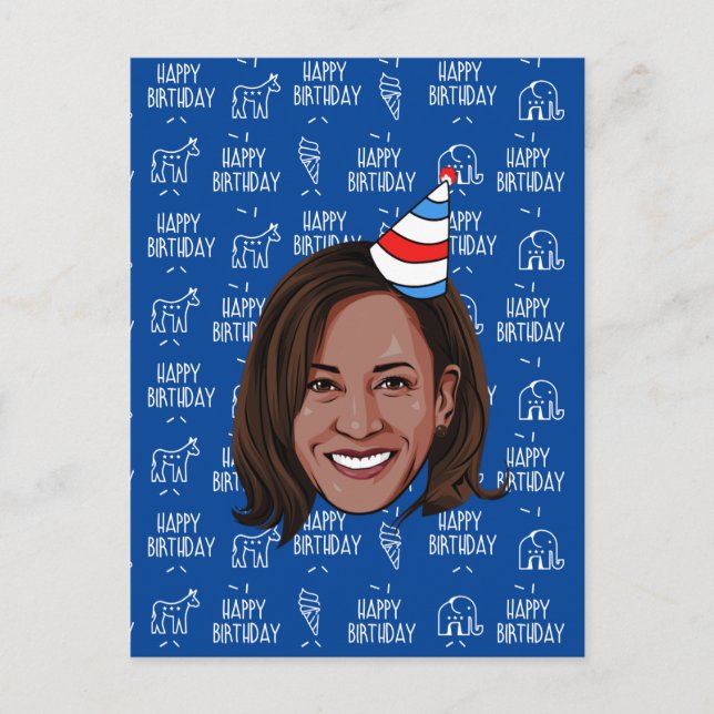 KAMALA HARRIS Geburtstag Postkarte (Vorderseite)
