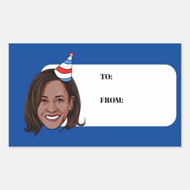 KAMALA HARRIS Geburtstag Rechteckiger Aufkleber (Vorderseite)