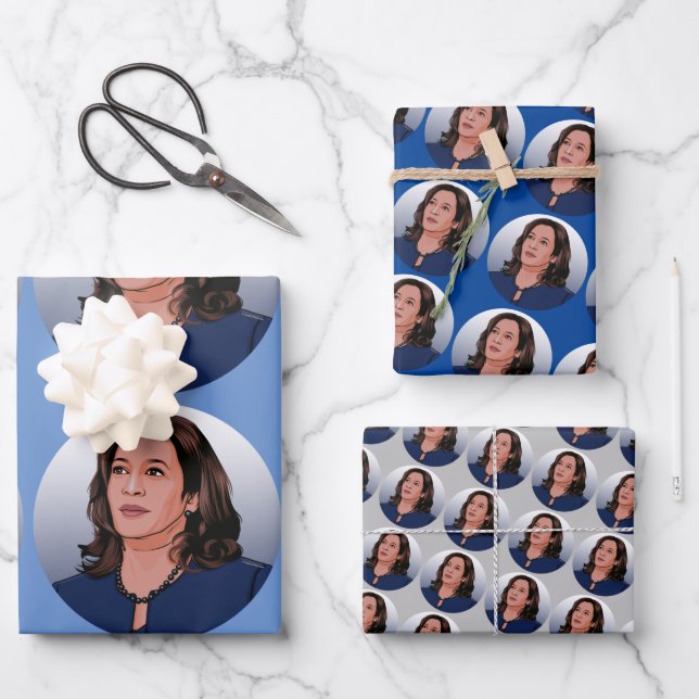 KAMALA HARRIS GIFT GESCHENKPAPIER SET (Vorderseite)