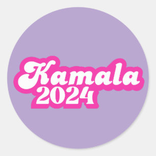Kamala Harris Girly Pink Logo 2024 Runder Aufkleber
