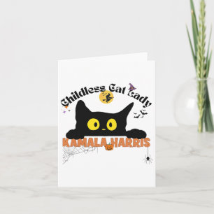 Kamala Harris Halloween Childless Cat Lady Electio Karte