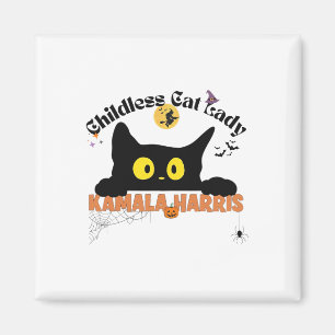 Kamala Harris Halloween Childless Cat Lady Electio Magnet