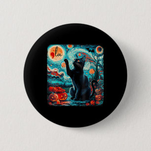 Kamala Harris Halloween Fledermäuse Starry Night B Button