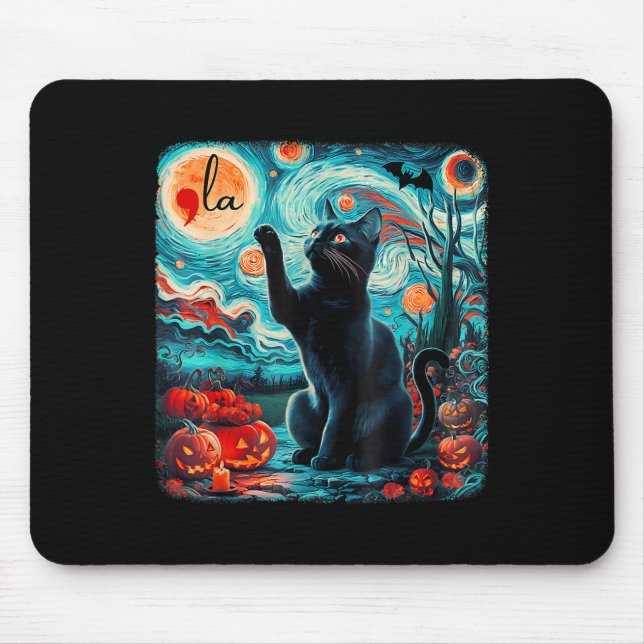 Kamala Harris Halloween Fledermäuse Starry Night B Mousepad (Vorne)