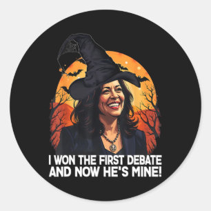 Kamala Harris Halloween gewann die erste Debatte i Runder Aufkleber