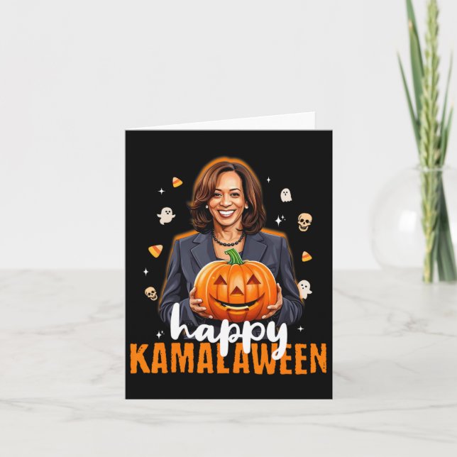 Kamala Harris Halloween Happy Kamalaween Pumpkin G Karte (Vorderseite)