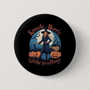Kamala Harris Halloween Hexenkitze 2024 Wahl Button
