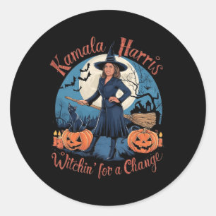 Kamala Harris Halloween Hexenkitze 2024 Wahl Runder Aufkleber