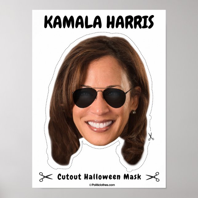 Kamala Harris Halloween Mask Poster (Vorne)