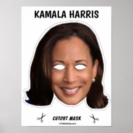 KAMALA HARRIS Halloween Mask Poster