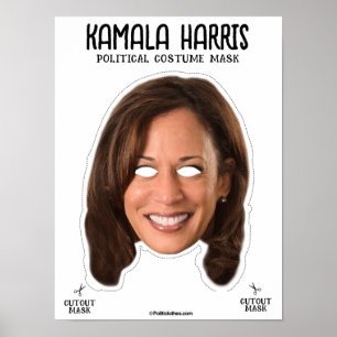 KAMALA HARRIS Halloween Mask Poster