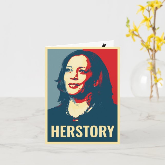KAMALA HARRIS HERSTORY KARTE (Gelbe Blume)