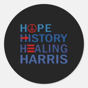 Kamala Harris Hope History Healing Harris Walz 202 Runder Aufkleber