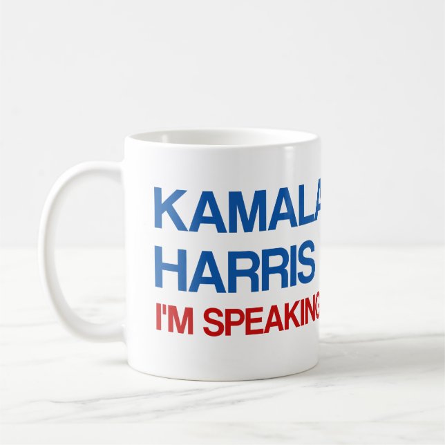 Kamala Harris, ich spreche! Kaffeetasse (Links)