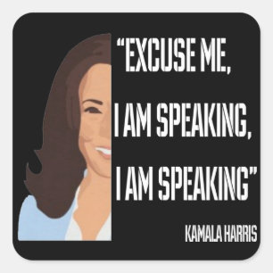 Kamala Harris Ich spreche Quadratischer Aufkleber