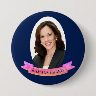 Kamala Harris im Rosa und im Blau Button