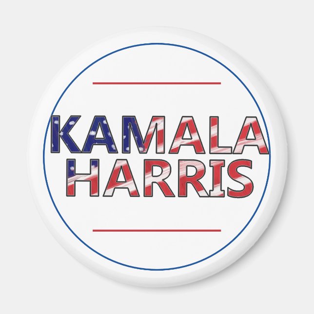 Kamala Harris in Flag-Farben Magnet (Vorne)