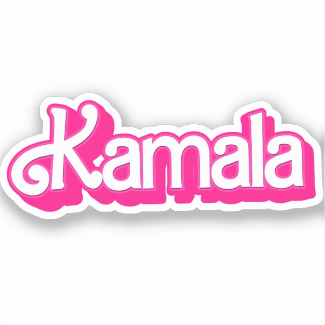Kamala Harris in Rosa Aufkleber (Vorderseite)