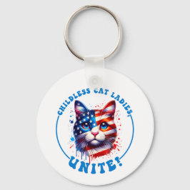 Kamala Harris ist eine kinderlose Katze Schlüsselanhänger