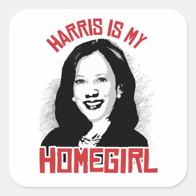 Kamala Harris ist mein Homegirl - Quadratischer Aufkleber (Vorderseite)