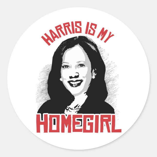 Kamala Harris ist mein Homegirl - Runder Aufkleber (Vorderseite)