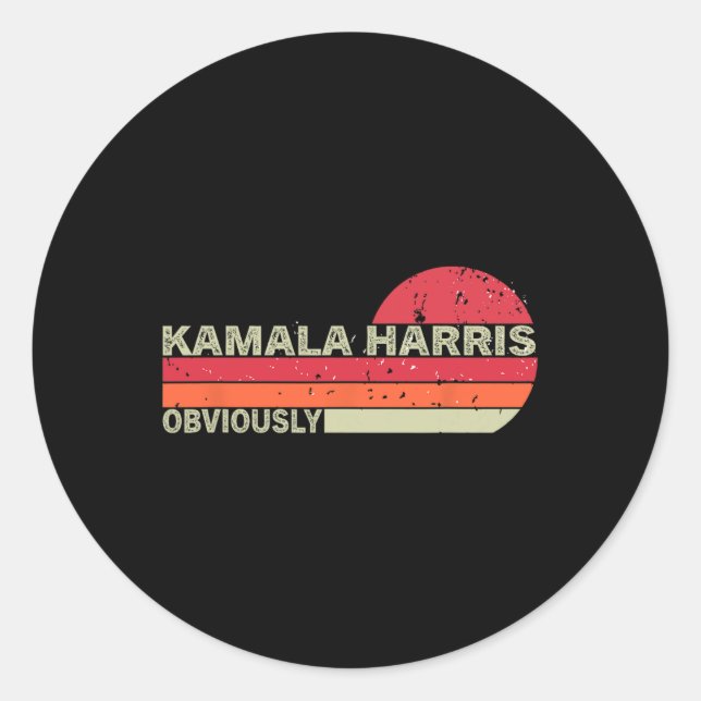 Kamala Harris ist offensichtlich. Harris offensich Runder Aufkleber (Vorderseite)