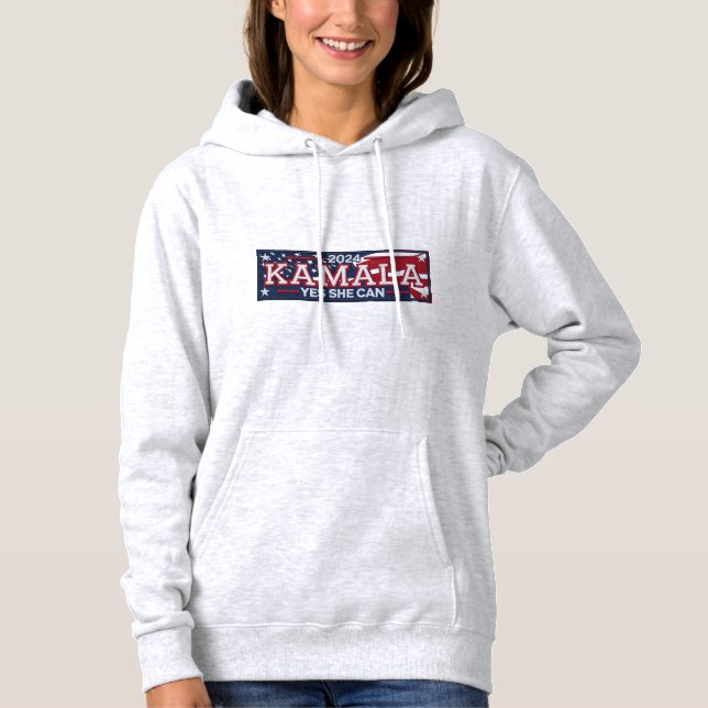 KAMALA HARRIS "JA, SIE KANN" Frauenhorodie Hoodie (Vorderseite)