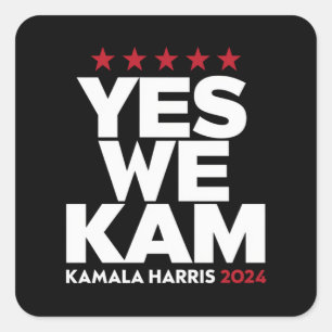 Kamala Harris Ja, wir kommen für die US-Präsidenti Quadratischer Aufkleber