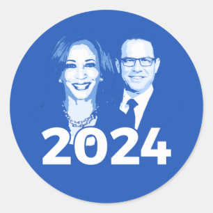 Kamala Harris Josh Shapiro 2024 Runder Aufkleber