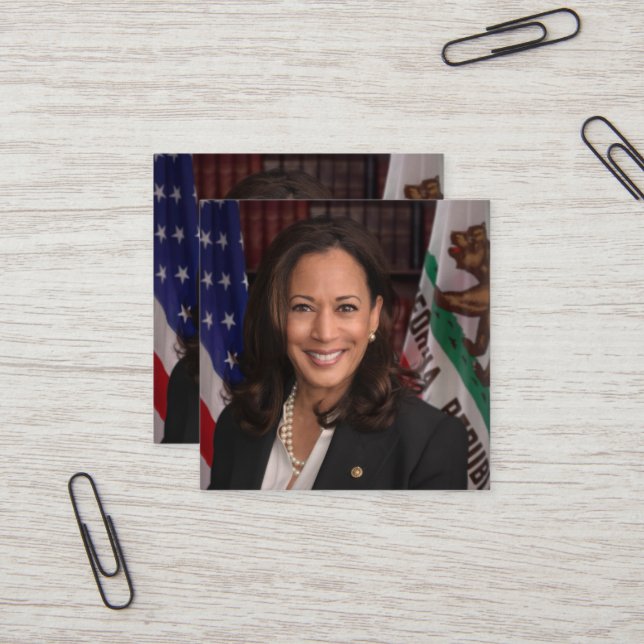 Kamala Harris Kandidat für das Amt des Präsidenten Quadratische Visitenkarte (Vorderseite/Rückseite Beispiel)